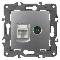 Розетка RJ45+TV Оконечной без рамки Эра Elegance 1-м. алюминий картинка